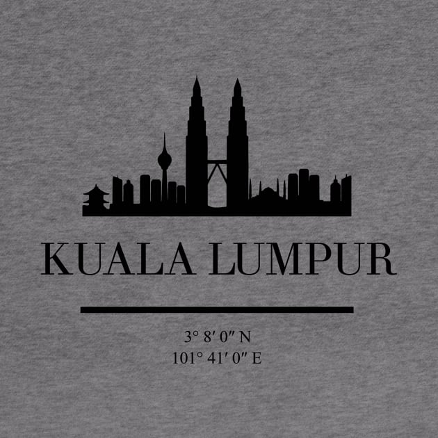 KUALA LUMPUR BLACK SILHOUETTE SKYLINE ART by deificusArt